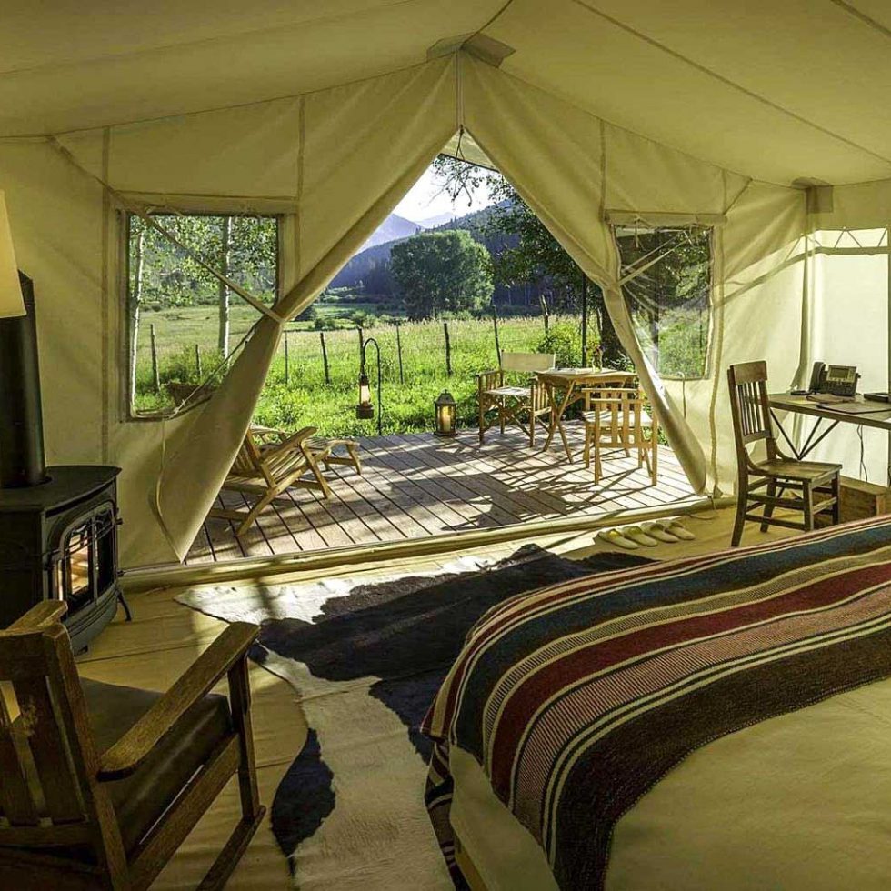 Glamping in a tent